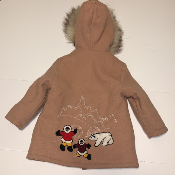 Gemini Fashions Northern Sun Tan Wool Vintage Inuit Parka - Children’s Size 5/6 - Picture 5 of 8